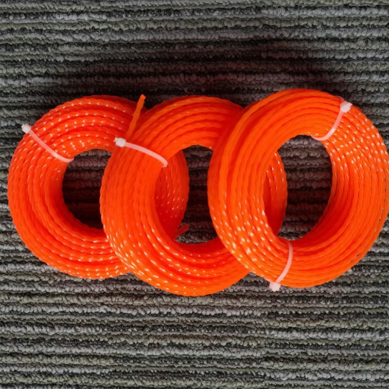 2.4/2.7/3.0/3.5/4.0mm*100M Spool  Lawn Trimming Line Nylon Square Distortion Spiral Brush Cutter Rope Lawn Mower Head Accessory