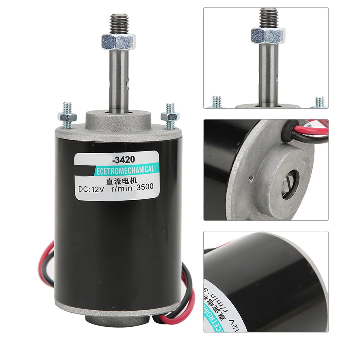 1Pc DC 12V Motor Permanent Magnet High Speed Low Noise CW CCW Mini Brushed Electric Motors 30W 3500RPM/7000RPM