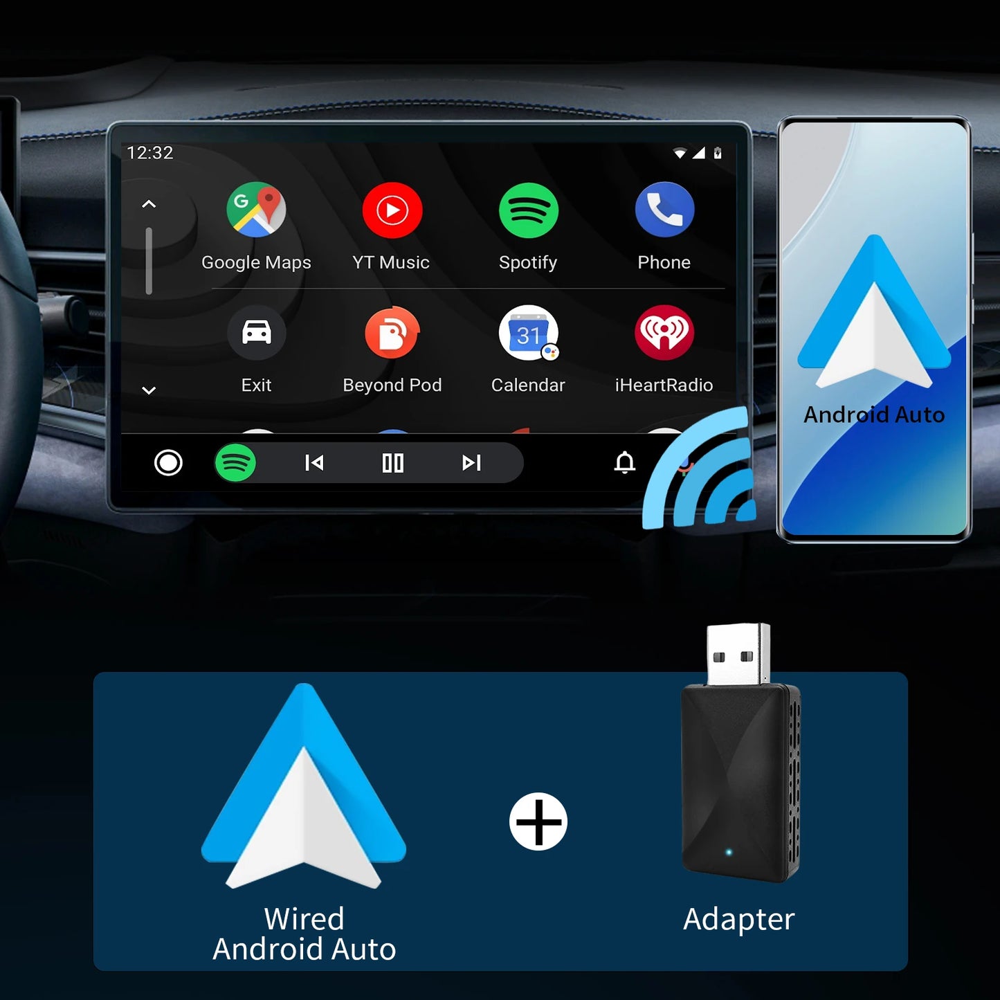 Mini Wireless Carplay Adapter for iPhone, 2025 2 in 1 Stable Universal Wireless carplay Adapter, Convert Wired to Wireless
