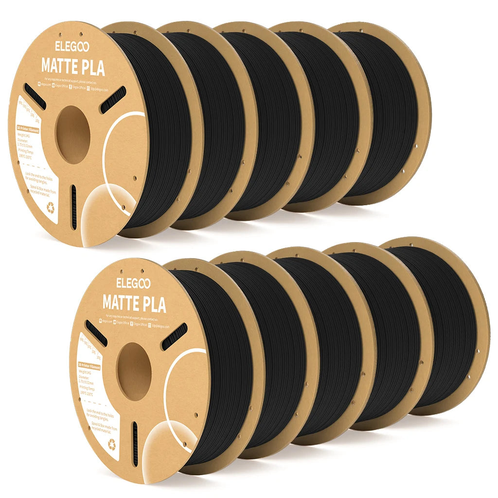 ELEGOO Matte PLA Filament 1KG,1.75mm FDM 3D Printer Filament Dimensional Accuracy +/- 0.02mm, 1kg Carboard Spool (2.2lbs)