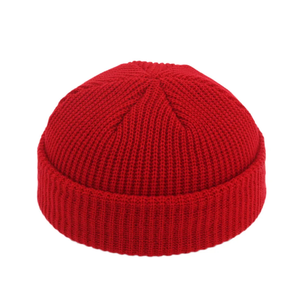 Retro Sailor Knit Beanie - Short Roll-Up Cuff Skull Cap, Unisex - photo 9