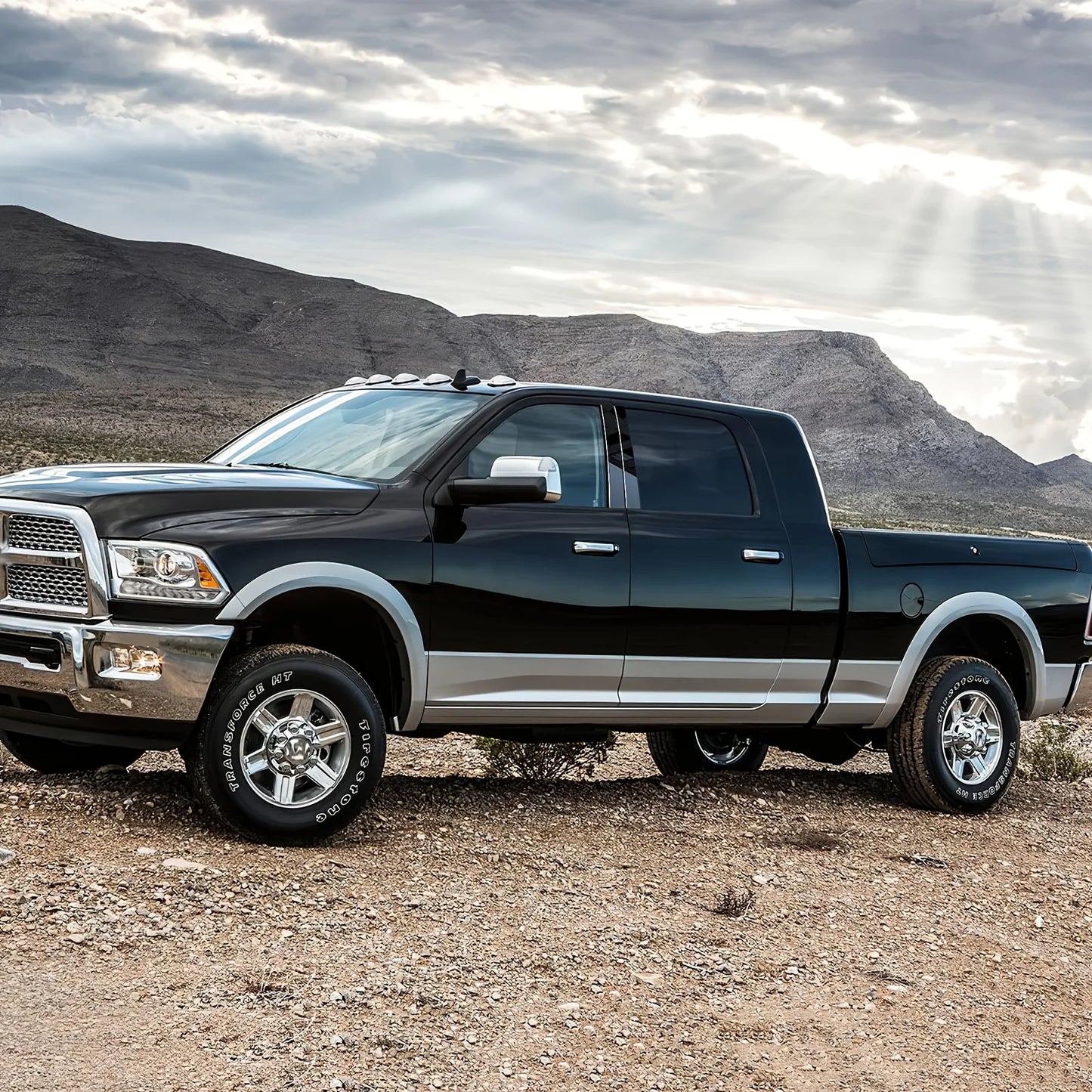 Gloss Black Pillar Post Window Trim Cover Set — Dodge RAM 1500 (2009-2018)