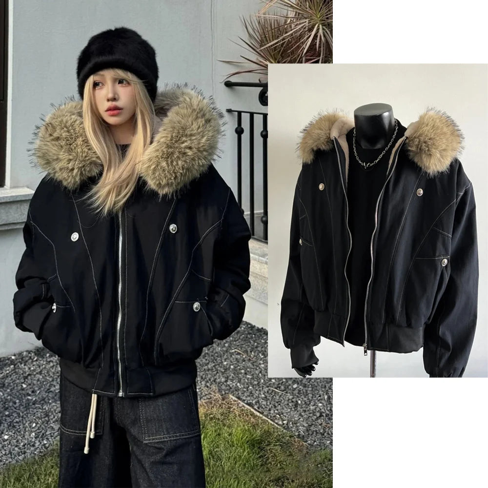 Women's Hooded Safari Zip Jacket, Vintage Streetwear