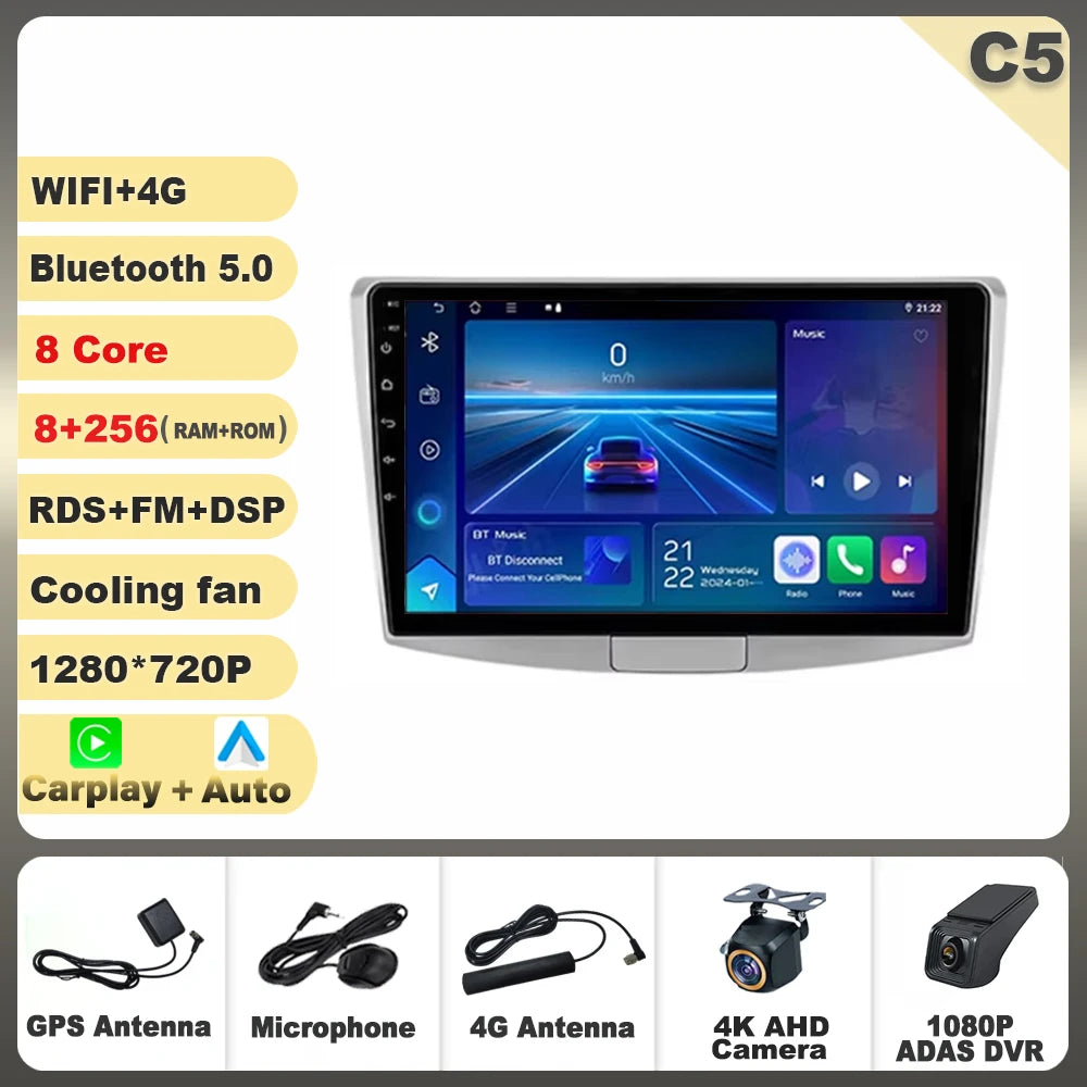 9" Android Car Stereo for VW Passat B7 B6 CC (2010–2015) — Wireless CarPlay, Android Auto, GPS, 5G WiFi