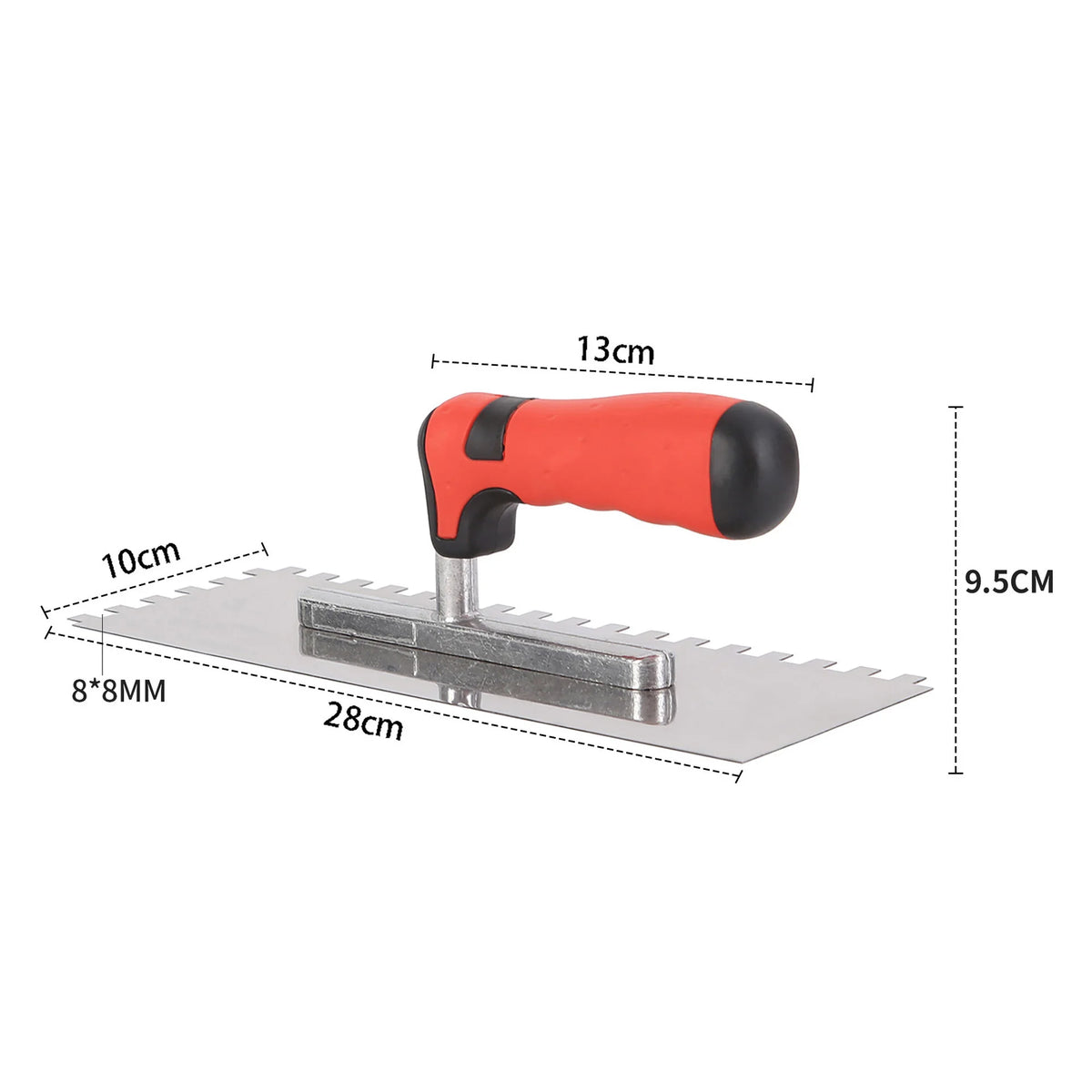 Square Notched Trowel, Stainless Steel Wall & Floor Tiling Tool