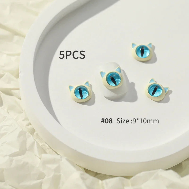 5pcs Halloween Nail Gems Decoration Charms Strass Ongles Nail Rhinestones Halloween Nails Accessories Christmas Nail Art Charms