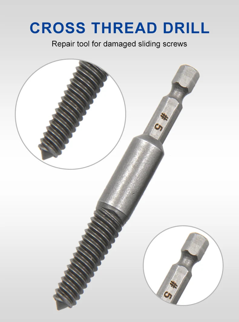 10 Pc Broken Screw Extractor Set, Hex Shank Bolt Remover