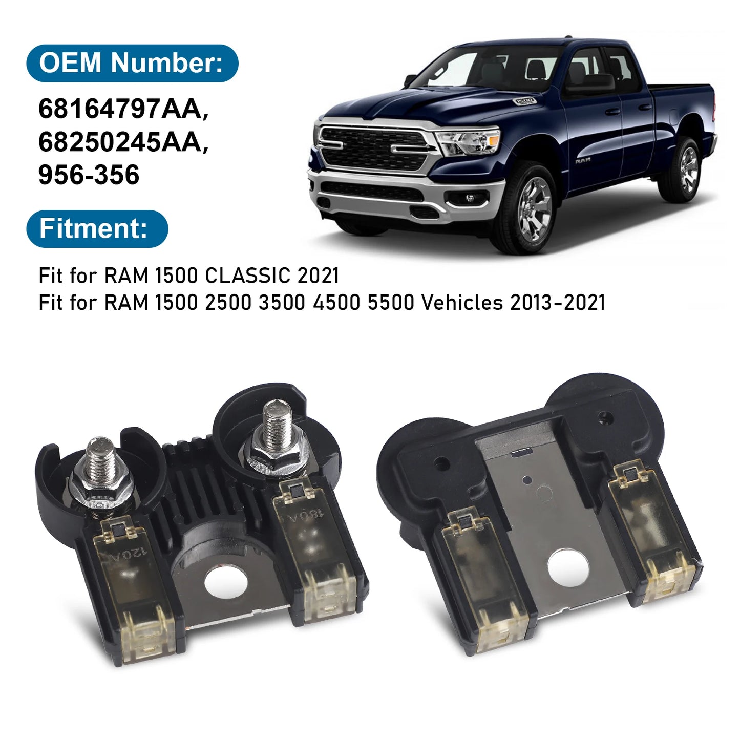 Battery Circuit Fuse Terminal 180A/120A BFT - Dodge Ram 1500/2500/3500 2013-2020