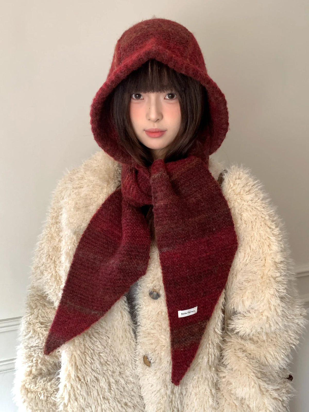 Women's Hooded Scarf and Hat Set - Balaclava Style Winter Wrap