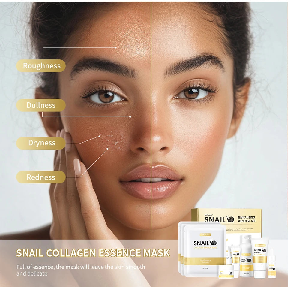 Snail Collagen Skin Care Set Deeply Nourishing Skin Long Lasting Hydrating Deep Cleaning Improve Elasticity Face Care Kits