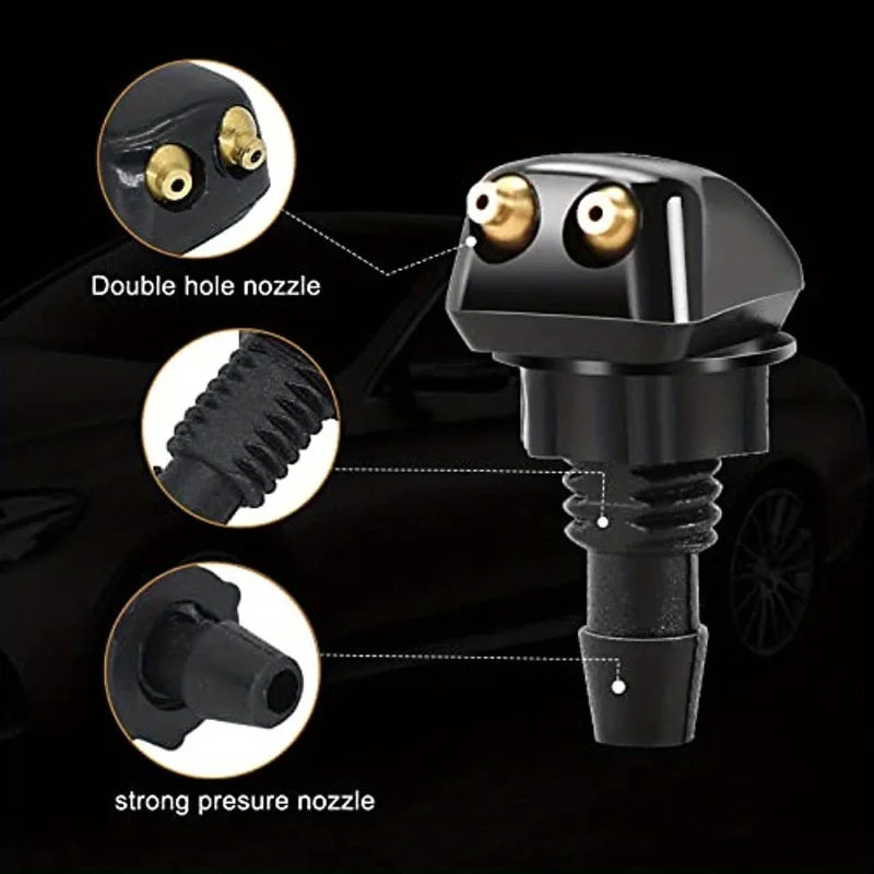 Vehicle's Windshield Washer Nozzle with Straight Pillar Nozzle