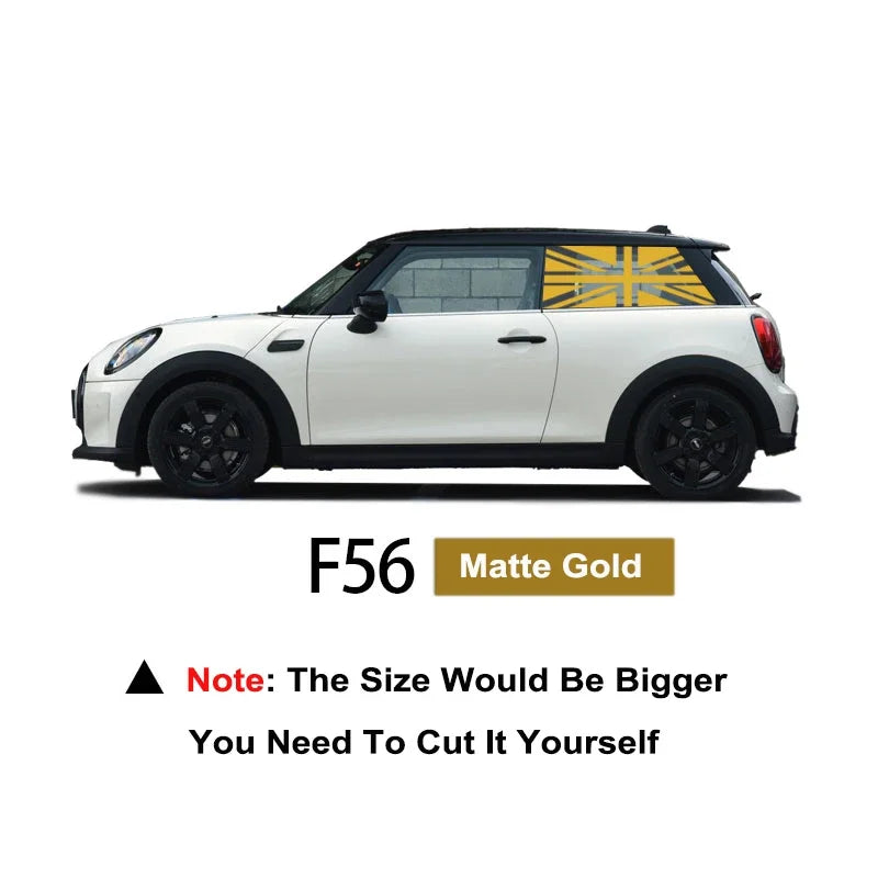 Union Jack Window Vinyl Decal – Compatible with MINI Cooper R56 R60 F54 F55 F56 F57 F60