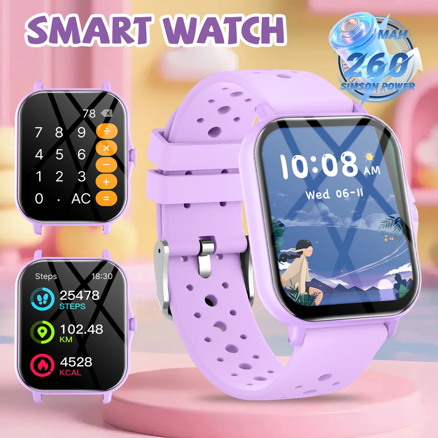 NEW Hot Smart Watch 1.83''HD Screen Camera Music Control Multi-mode Sports Bluetooth Call for Android/IOS 2026 Kids Gift Choice