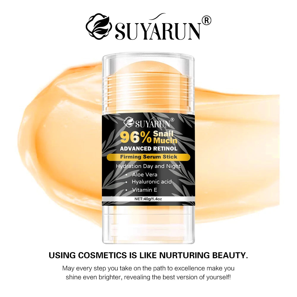SUYARUN 96% Snail Mucin & Retinol Anti-Aging Cream Stick – Firming Neck, Face & Feet | 40g