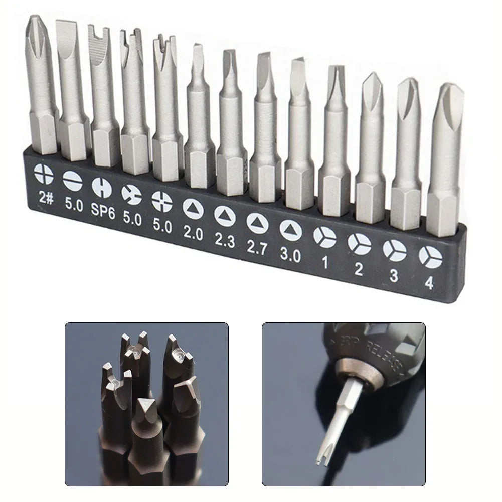 Precision Y U Shaped Triangle Screwdriver Magnetic Bit 1/4in Inner Cross Three Points Screw Driver Security Tip For Power Drill
