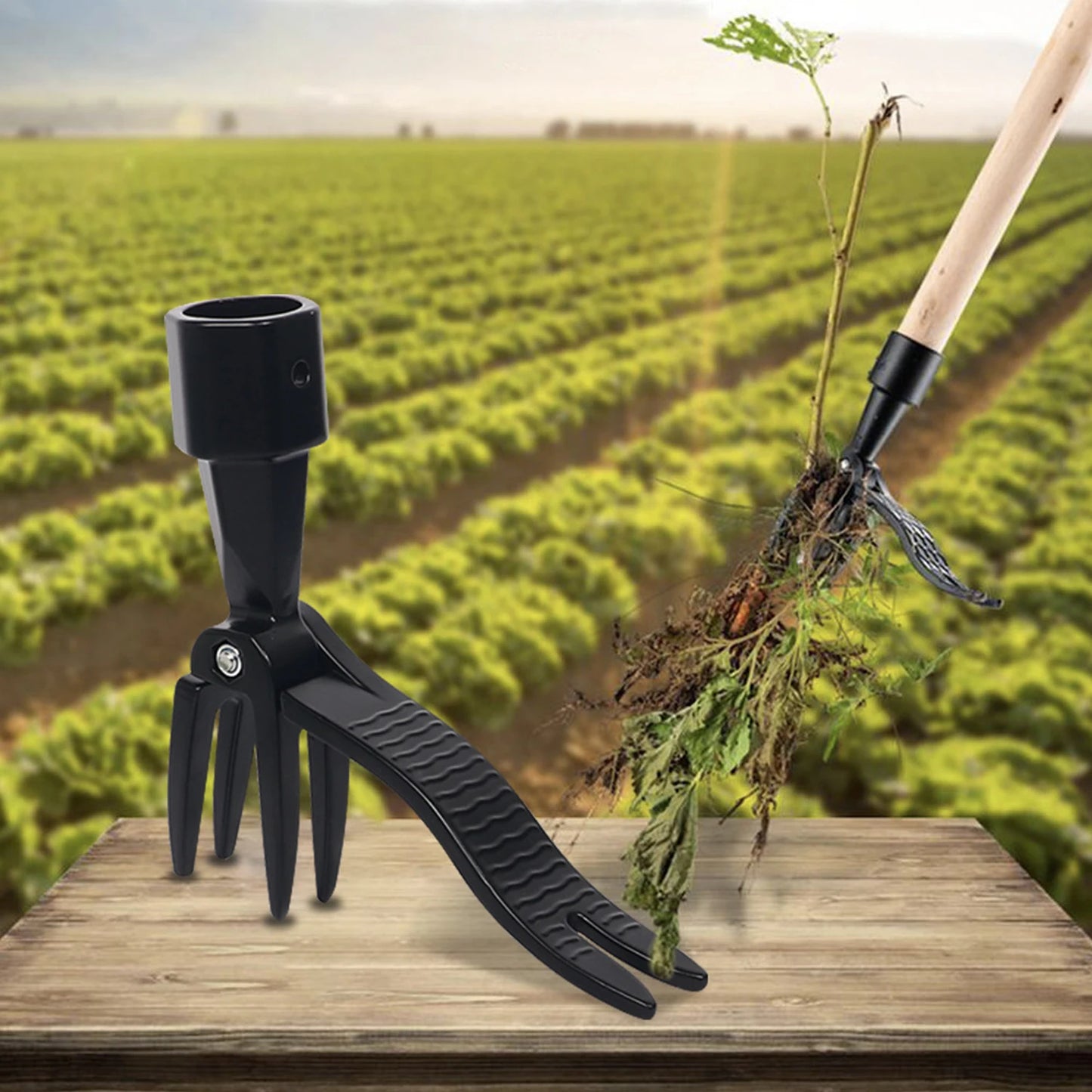 Standing Weed Puller Head — Garden Lawn Root Remover Weeder