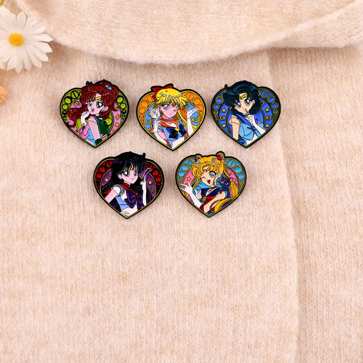 Cartoon Anime Brooches For Women Kawaii Enamel Pin Fashion Metal Badge Jewelry Clothing Backpack Accessories Girls Gift