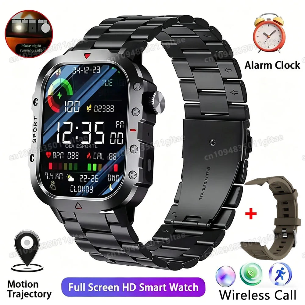 Military-Style Smart Watch — IP67, GPS, Outdoor Fitness Tracker