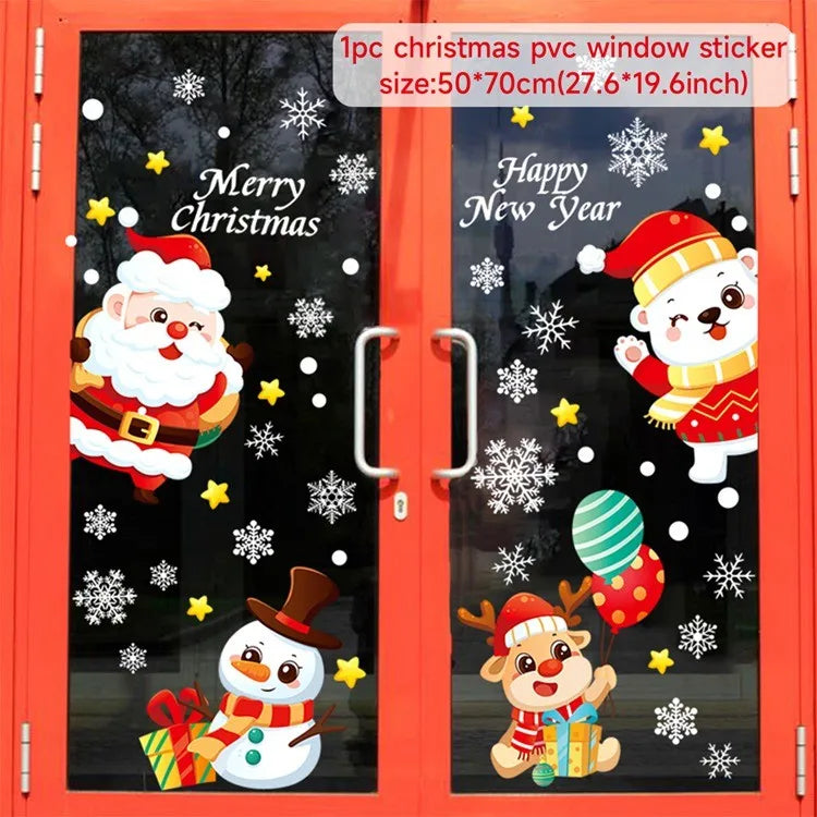 Christmas Wall Window Stickers Marry Christmas Decoration For Home 2026 Christmas Ornaments Xmas Navidad Gift New Year 2026