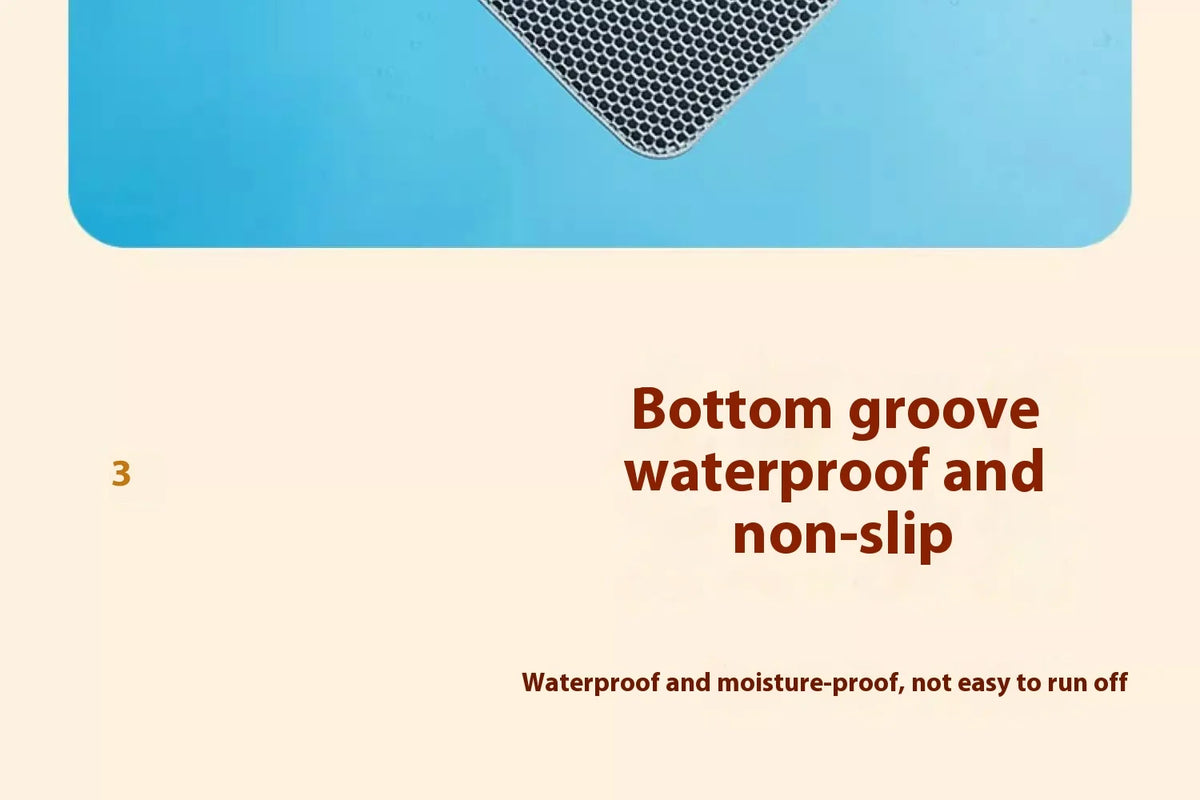 Large Waterproof Cat Litter Mat, 2-Layer Non-Slip