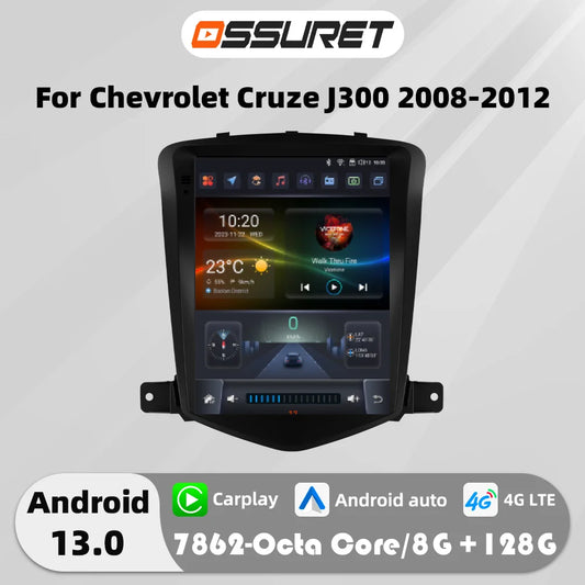 9.7" Android Car Stereo for Chevrolet Cruze J300 (2008–2012) — CarPlay, GPS, 4G, 360° Camera, Steering-Wheel Control