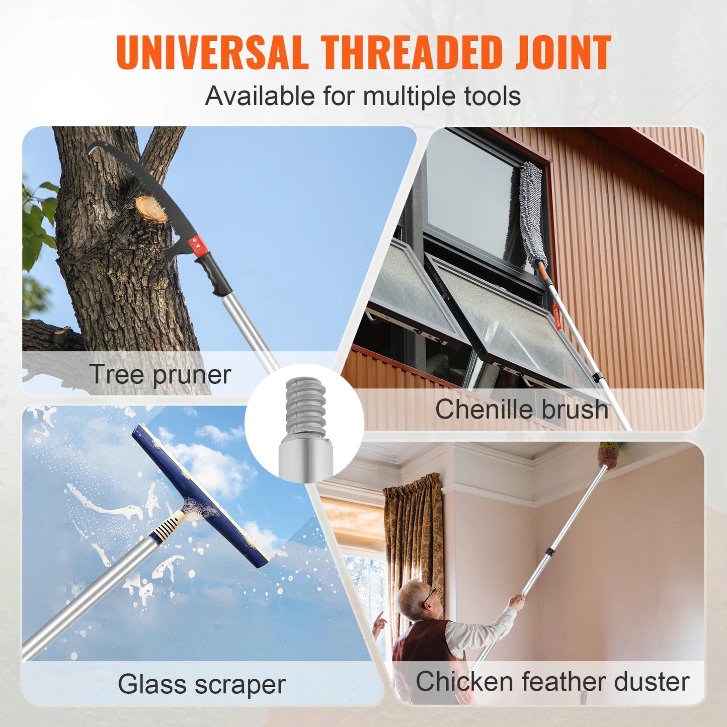 SucceBuy Manual Pole Saw – Extendable Tree Pruner with Sharp Steel Blade & Lightweight Aluminum Handle