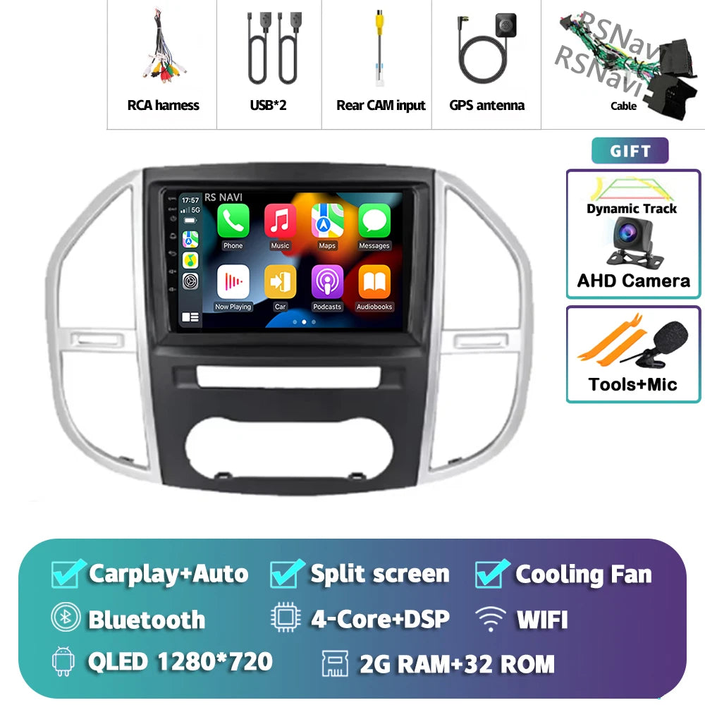Android Car Radio Head Unit with CarPlay for Mercedes-Benz Vito W447 (2014-2020)