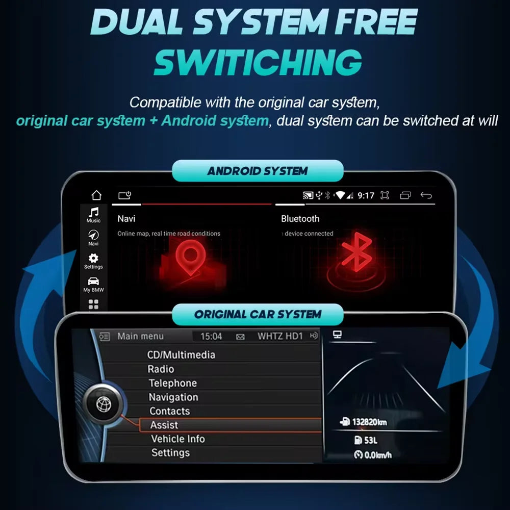 Android 14 E90 CarPlay For BMW 3 Series E90 E91 E92 E93 2005-2012 Car Multimedia Player GPS Stereo WIFI Head Unit Auto Radio