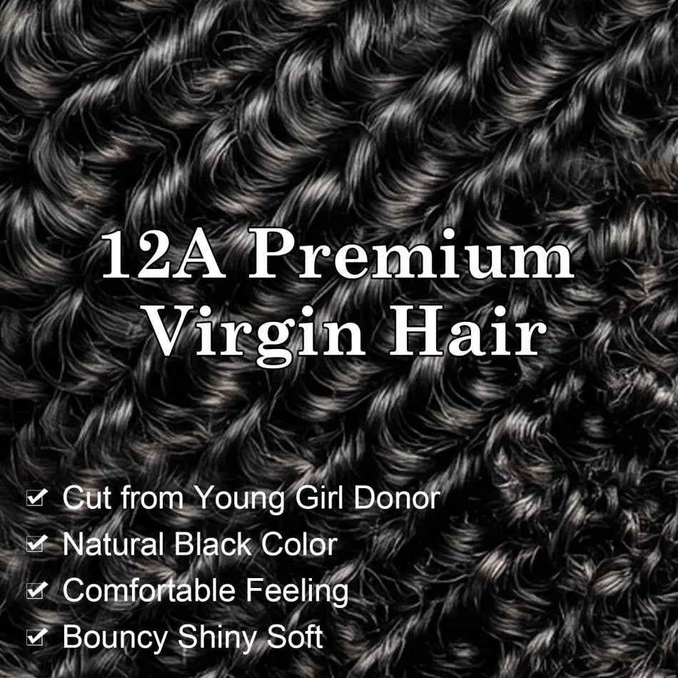 Burmese Curly Human Hair Bundles — 12A Remy Water Wave Weave (12"–40")