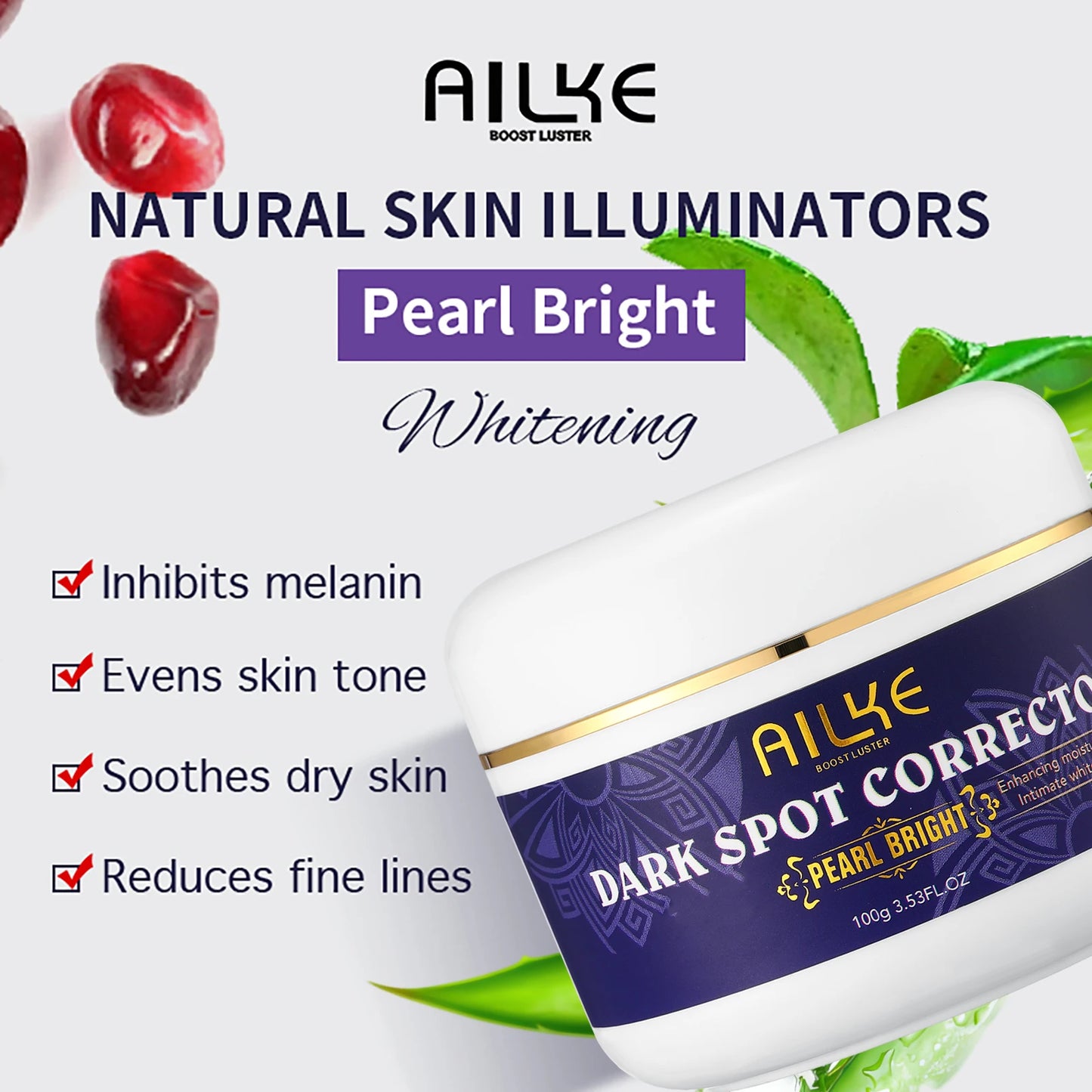 AILKE Double Glutathione Whitening Skin Care, Lightening, Remove Dark Spots, Skin Radiant, Moisturizing, Hydrating, Smooth