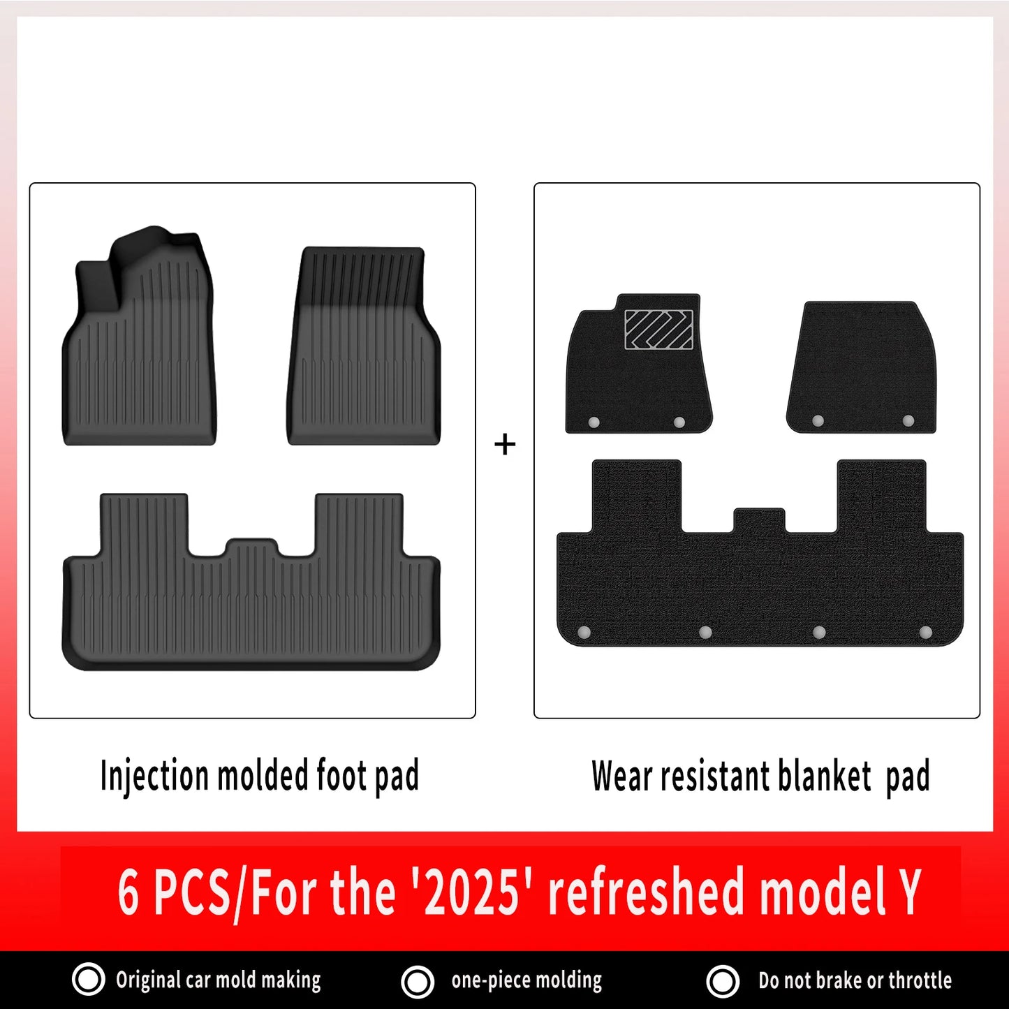 For New Tesla Model Y Launch 2026+ Juniper 2026+ TPE Floor Mats & Cargo Liner, All Weather Trunk Mats Floor Liner Backrest Mats