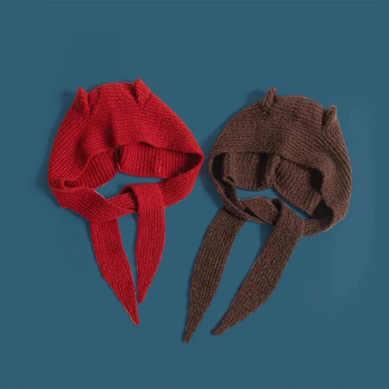 Women's Knit Balaclava Scarf Hat, Warm Winter Hood