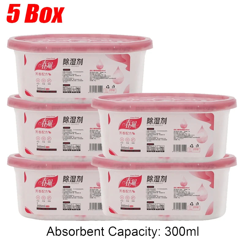 Wardrobe Dehumidification Box Moisture Absorber Reusable Moisture-proof for Wardrobe Closet Laundry Room Toilet Desiccant Boxes