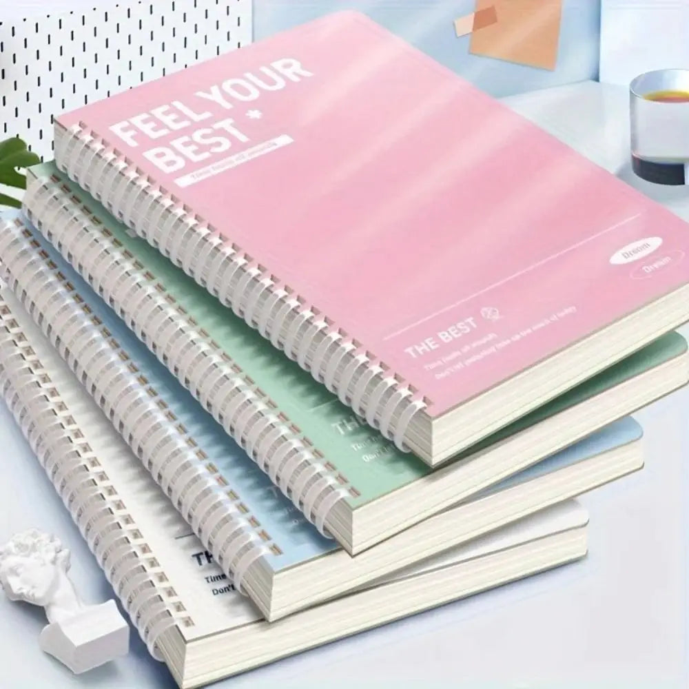 60Sheets/Book High Quality A5 Spiral Notebooks Perforated Pages Color Diary Book Horizontal Line Inner Pages Notepad Gift