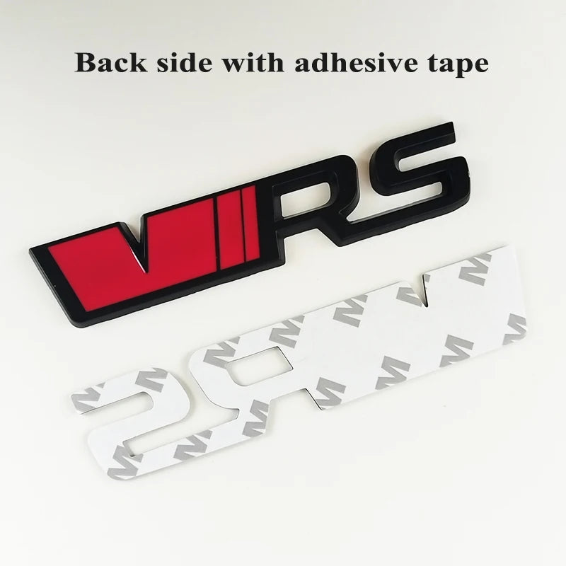 3d Metal RS Logo VRS Car Front Grill Emblem Rear Trunk Badge for Skoda VRS Octavia 1 2 3 Rapid Kodiaq Karoq Fabia Kamiq Superb