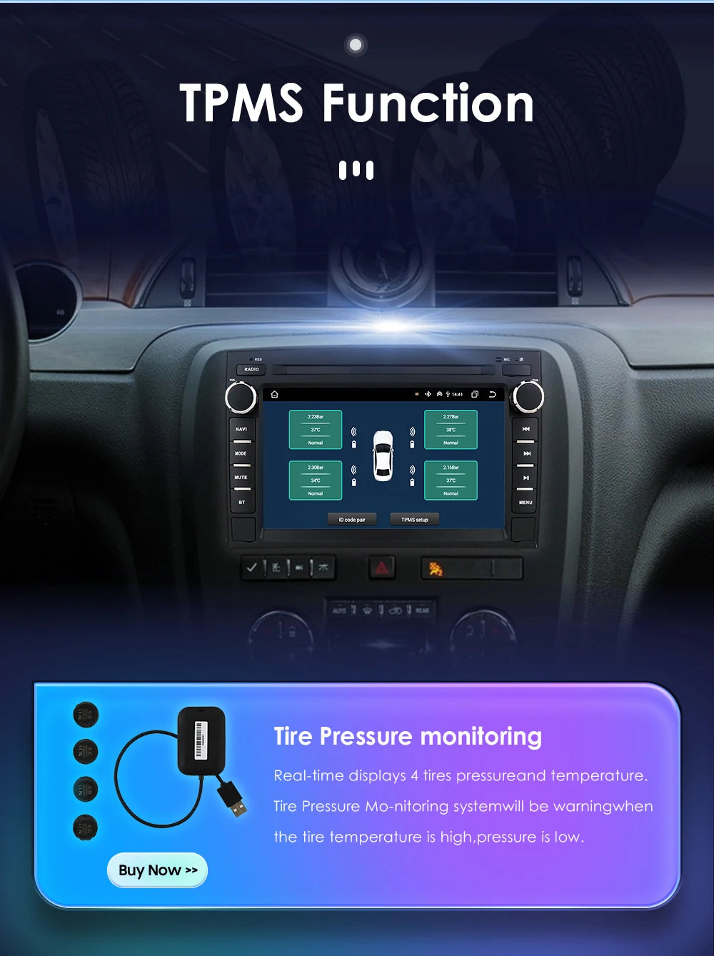 7" Android Car Stereo with GPS & Bluetooth — Chevrolet Silverado, Impala, Traverse & GMC Sierra