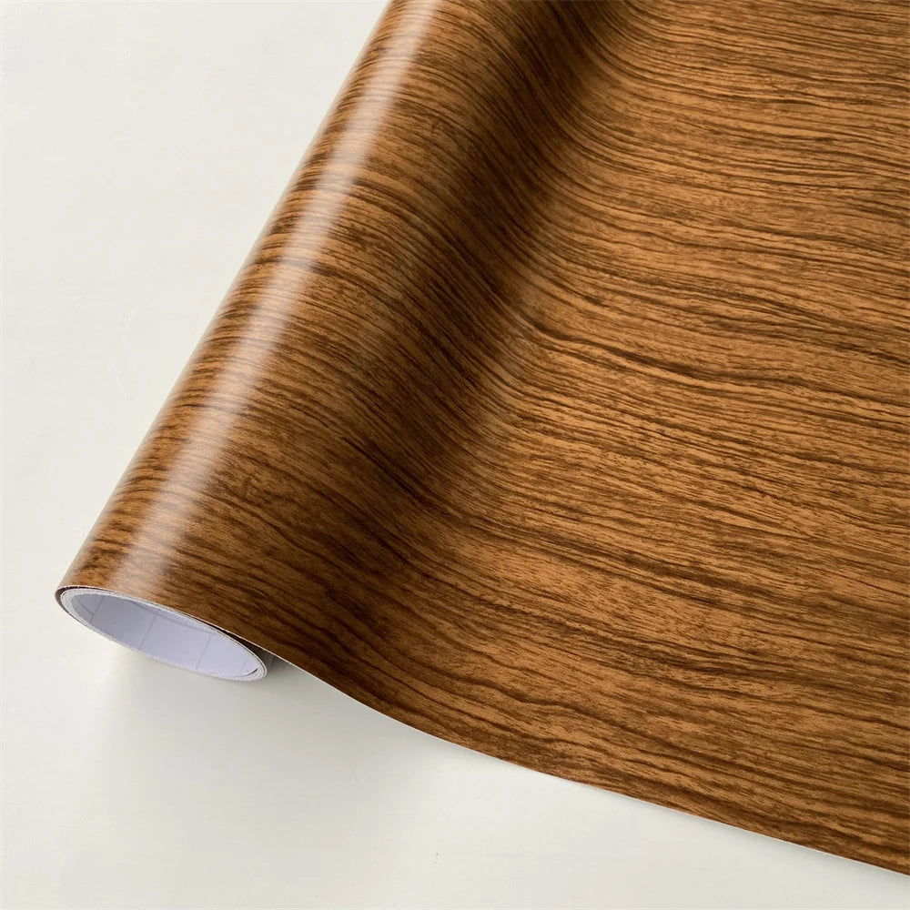 Wood Vinyl Wrap Film Car Sticker Interior Furniture Bubble Free Self Adhesive Wooden Textured Grain Decorative Film Cabinet