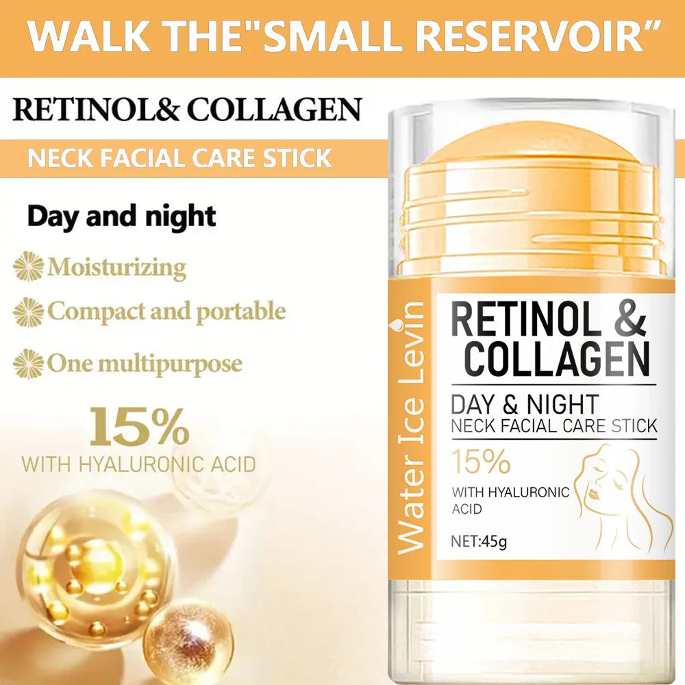 Retinol & Collagen Neck and Face Care Stick — Hyaluronic Acid Firming Balm, 45g