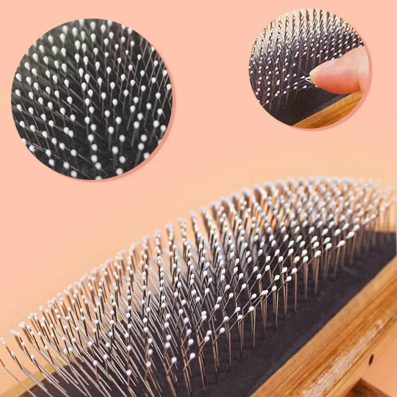 Wooden Dog Grooming Comb - Pet Brush for Knots & Loose Hair - photo 3