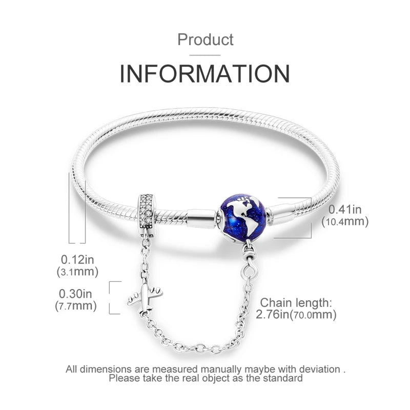 925 Sterling Silver Charm Bracelet – Star Moon Sun Four Leaf Clover Zircon | DIY Birthday Gift for Women (17-20cm)