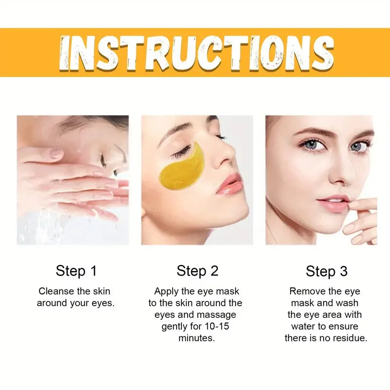 60Pcs Bee Venom Eye Mask (Including Honey, Glycerin and Collagen), Moisturizing and Firming Eye Patch Skin Care Products to Remove Dark Circles and Eye Bags