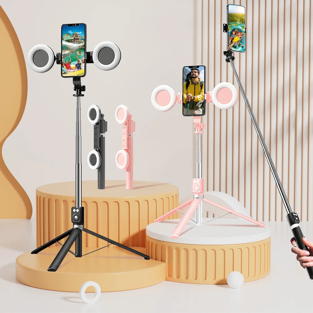 Multi-functional Selfie Stick Magnetic Mobile Phone Holder Live Broadcast Portable Anti-shake Handheld