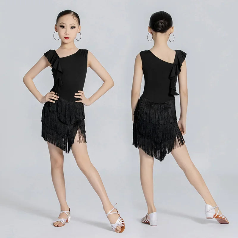 Girls fringe Latin and ballroom dance dress