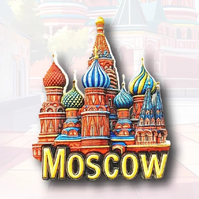 Russia Fridge Magnets Red Square Souvenirs Brown Bear St. Basil’s Cathedral Fridge Magnets Home Decor Wedding Gifts