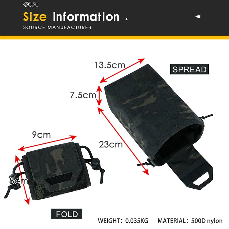 Tactical Foldable Recycling Bag Dump Pouch MOLLE Drop Pouch durable Mini  Magazine Utility Pouch