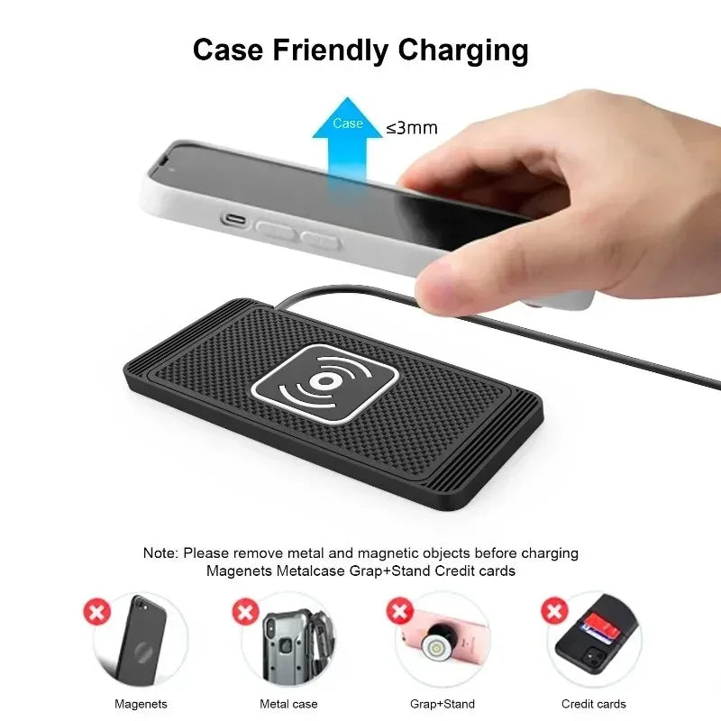 1PC Car Wireless Fast Charger for Iphone 16 15 15 Pro Max 14 13 12X Samsung S24 S23 Auto Charger with PC Rubber Pad Stand
