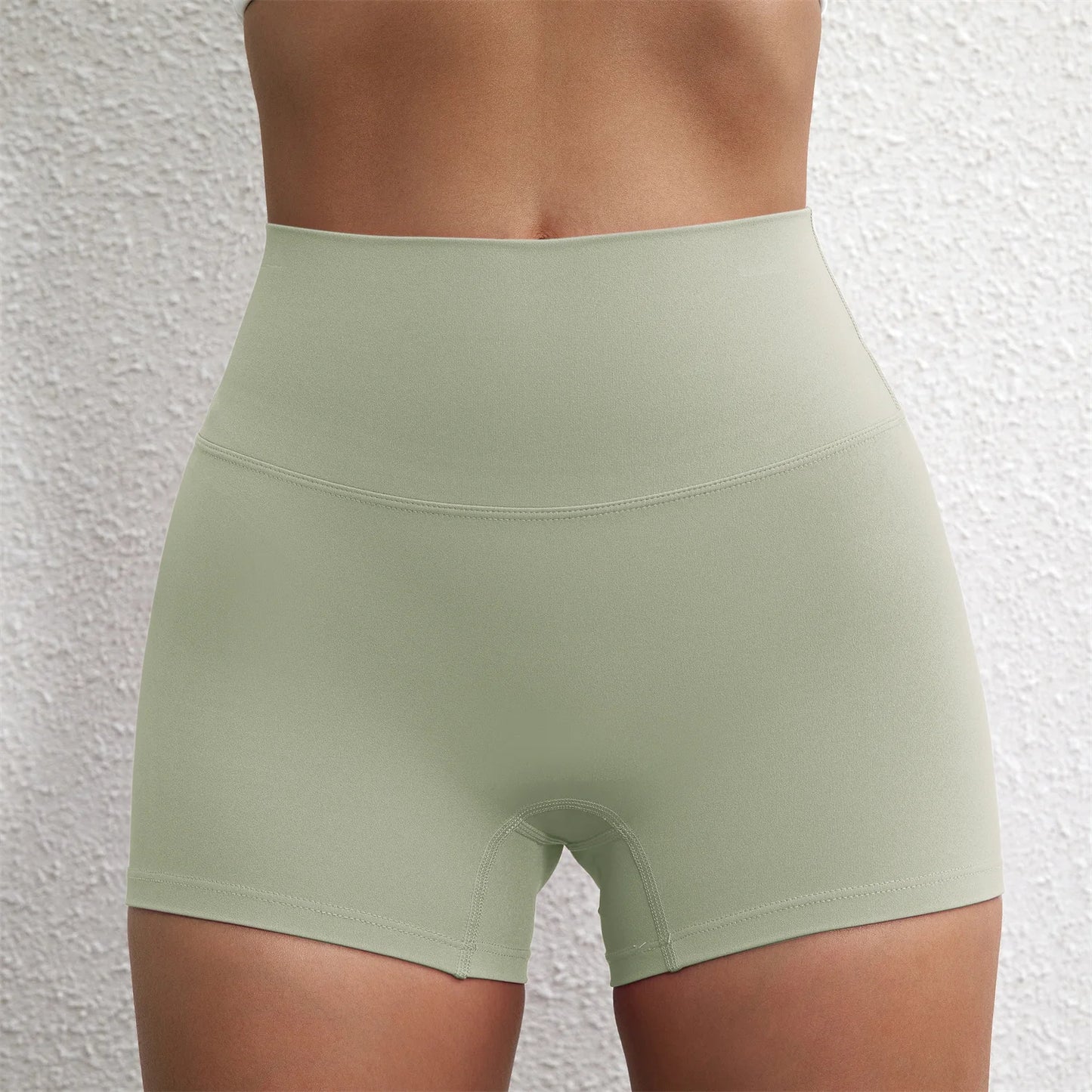 Solid Color Tight Compression Sport Short High Waist Yoga Ultrashort Legging Training Soft Women Gym Athletic Tight Squat Proof
