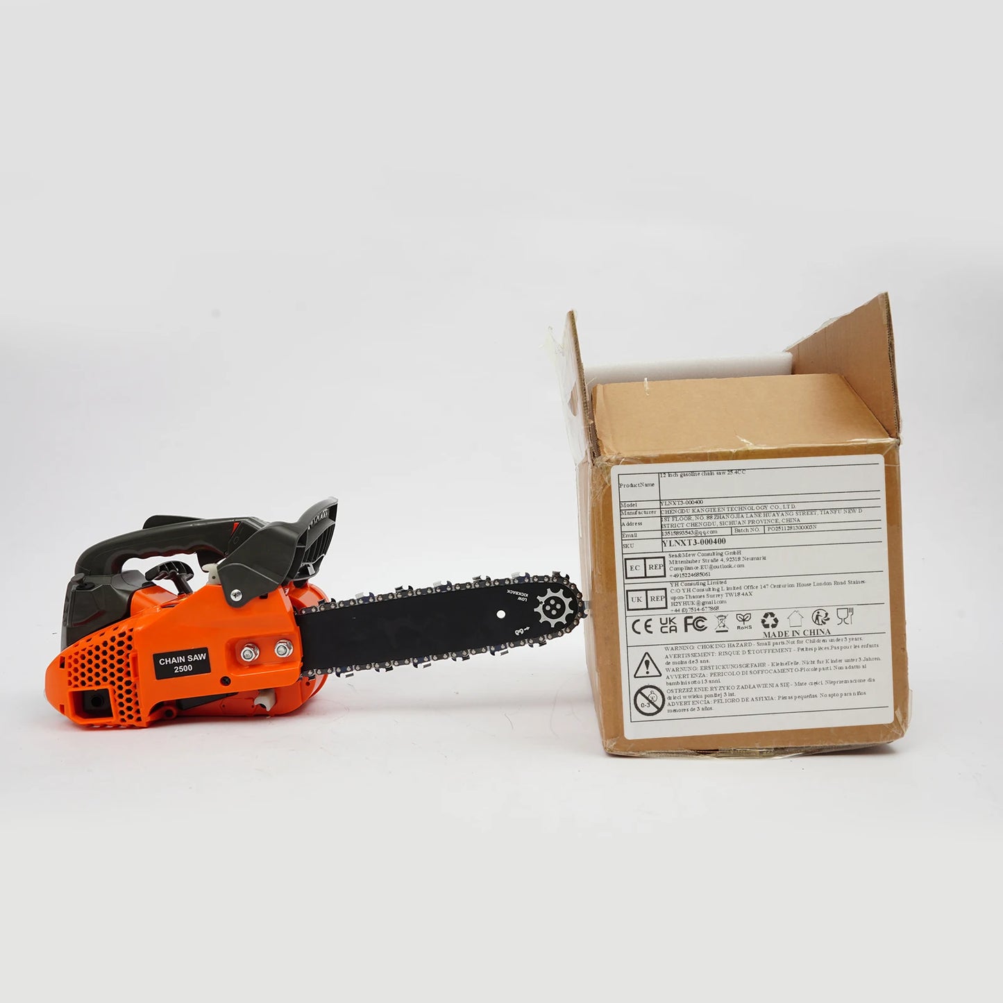 Top Handle Chainsaw Gasoline Chainsaw 2-Stroke Engine Chainsaw 12 Inch Gasoline Chainsaw 25.4Cc