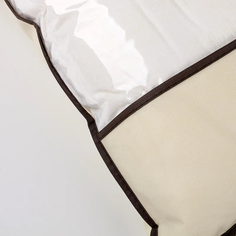 1PC Non woven zipper dustproof storage bag Pillow and clothing storage PVC transparent bag  Quilt blanket pillow handbag