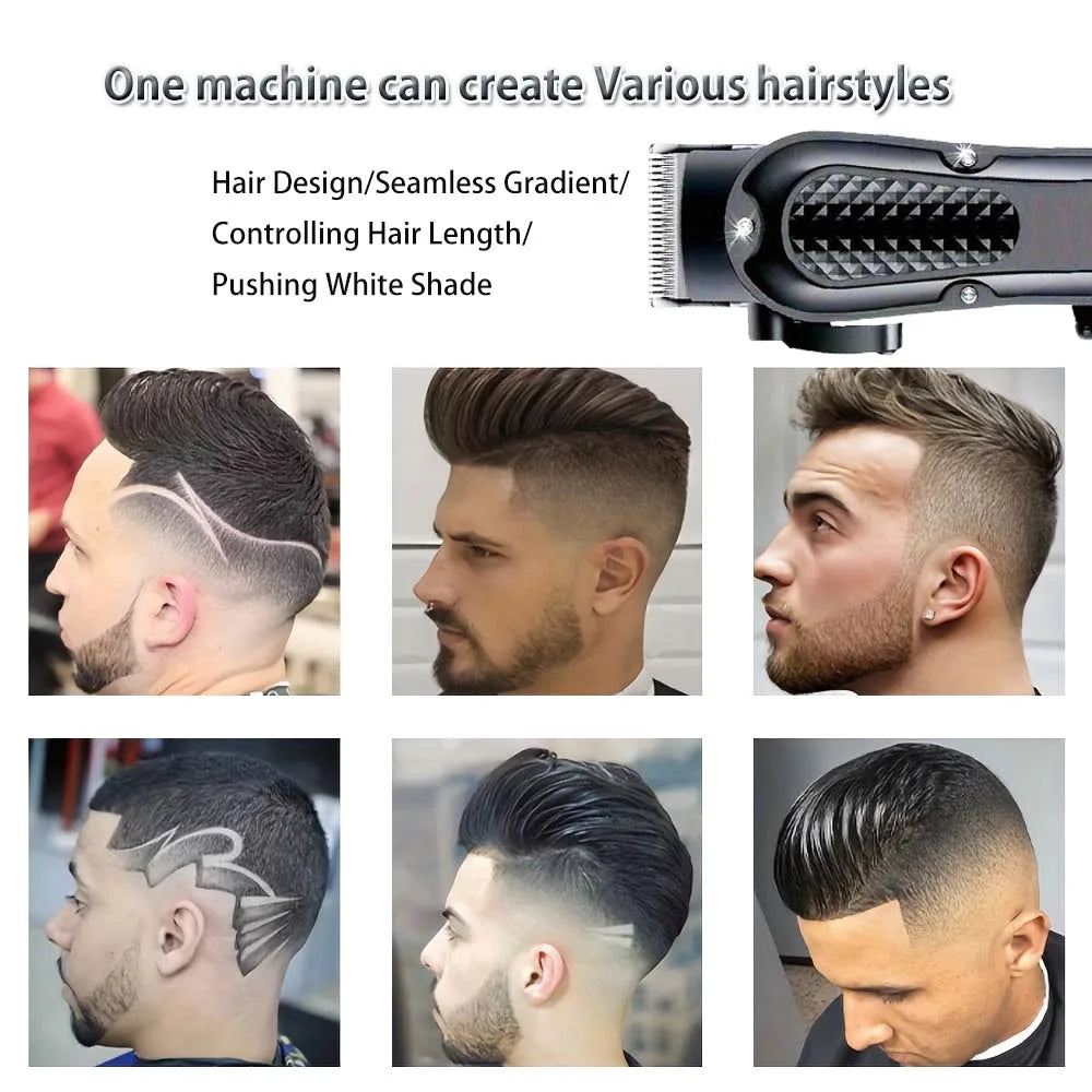 Professional Cordless Hair Clipper for Men Electric Barber Clipper & Trimmer Rechargeable Men's Hair Cutting Tools